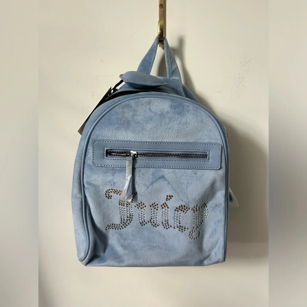 Juicy couture blue rhinestone velour Backpack